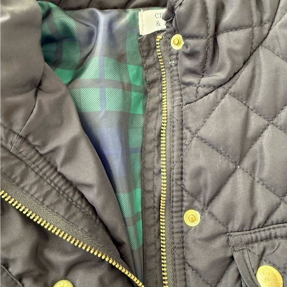 crown & ivy women’s black quilted blazer jacket petite - Picture 2 of 7